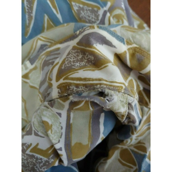 Maus Hoffman Mens Silk Shirt Medium Short Sleeve Button Front Multicolor Print - Picture 4 of 7